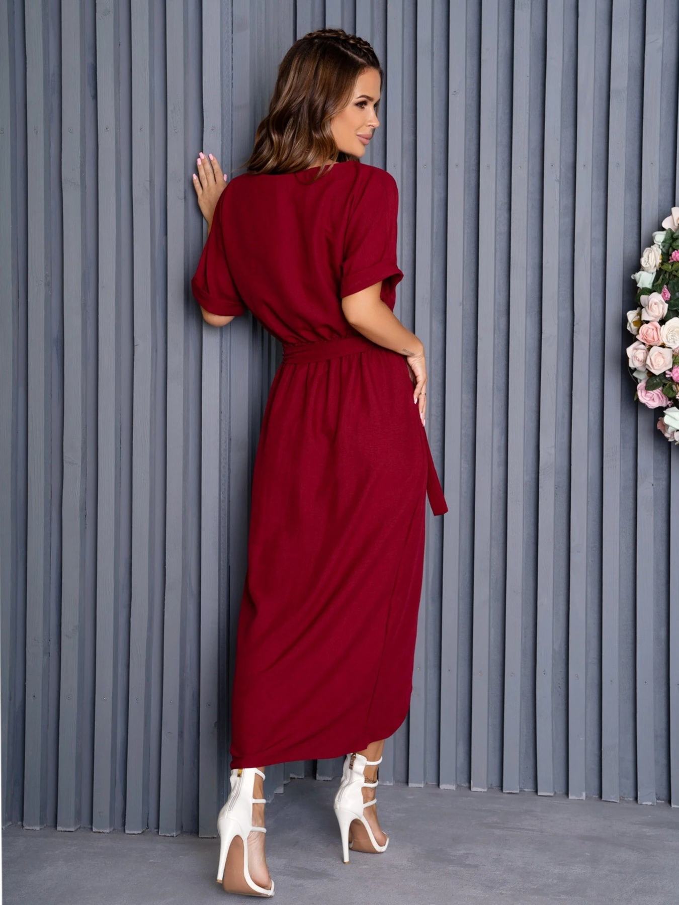Сукні ISSA Plus модель 13936_burgundy Фото