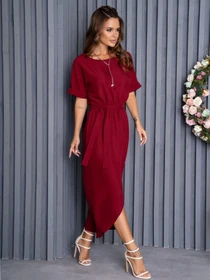 Сукні ISSA Plus модель 13936_burgundy Фото