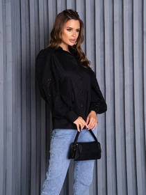 Рубашки ISSA Plus модель SA-481_black Фото
