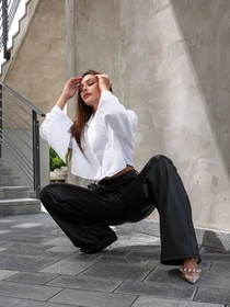 Брюки Jadone Fashion модель Bryuky_palatstso_Siti_chornyy Фото