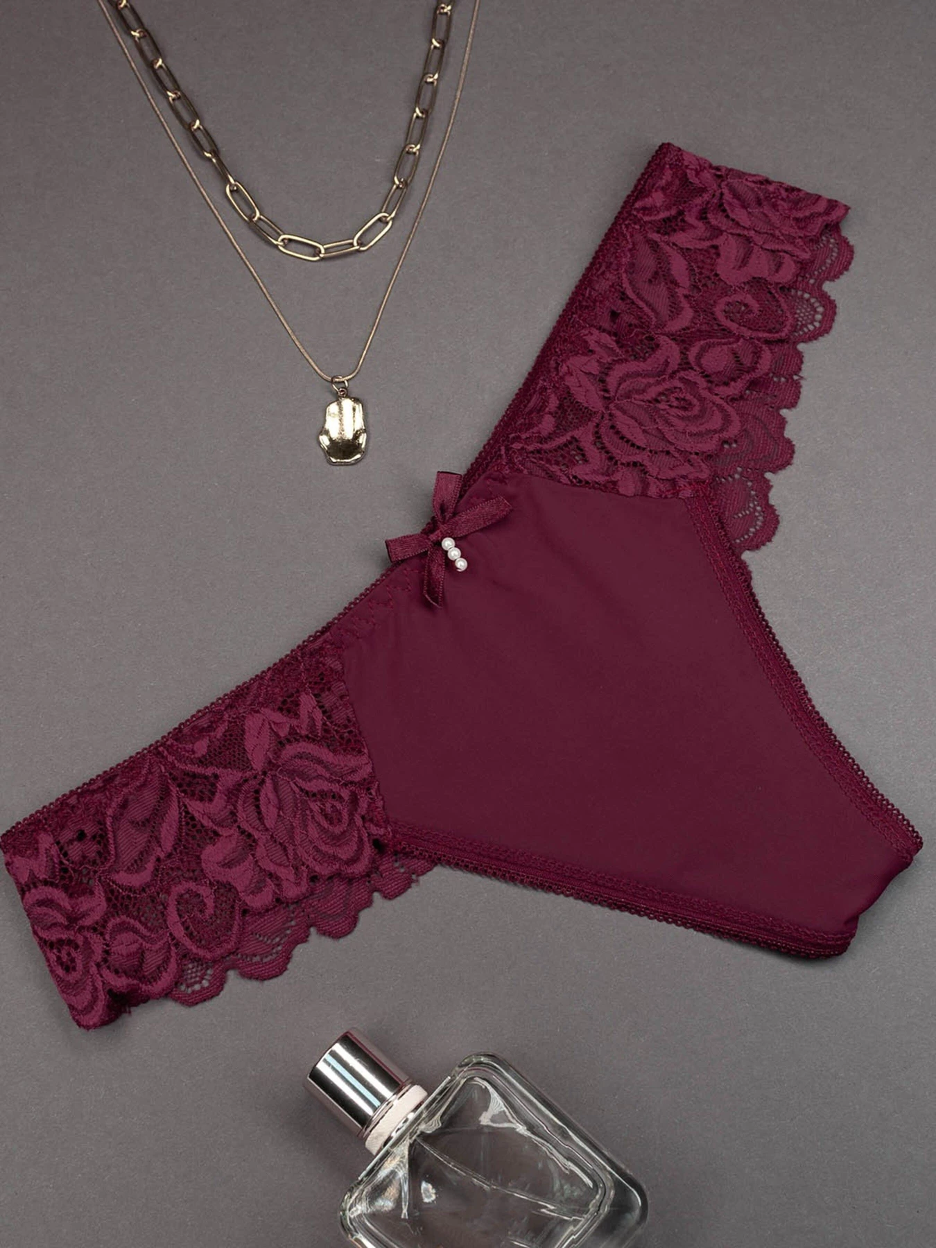Нижнее белье ISSA Plus модель BL2-836_burgundy Фото