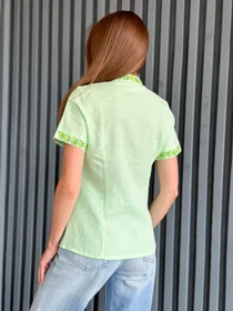 Вишиванки ISSA Plus модель WN20-527_lightgreen Фото