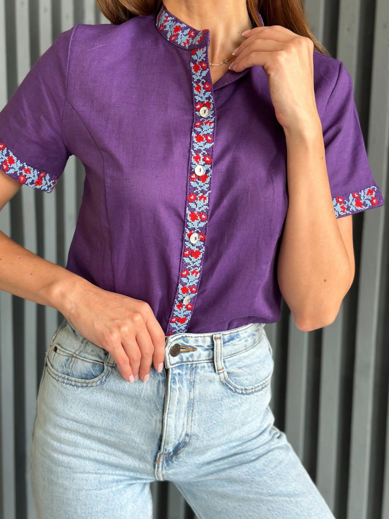 Вышиванки ISSA Plus модель WN20-527_purple Фото