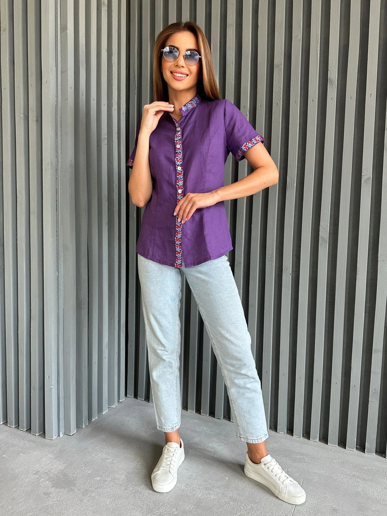 Вышиванки ISSA Plus модель WN20-527_purple Фото