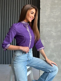 Вышиванки ISSA Plus модель WN20-528_purple Фото