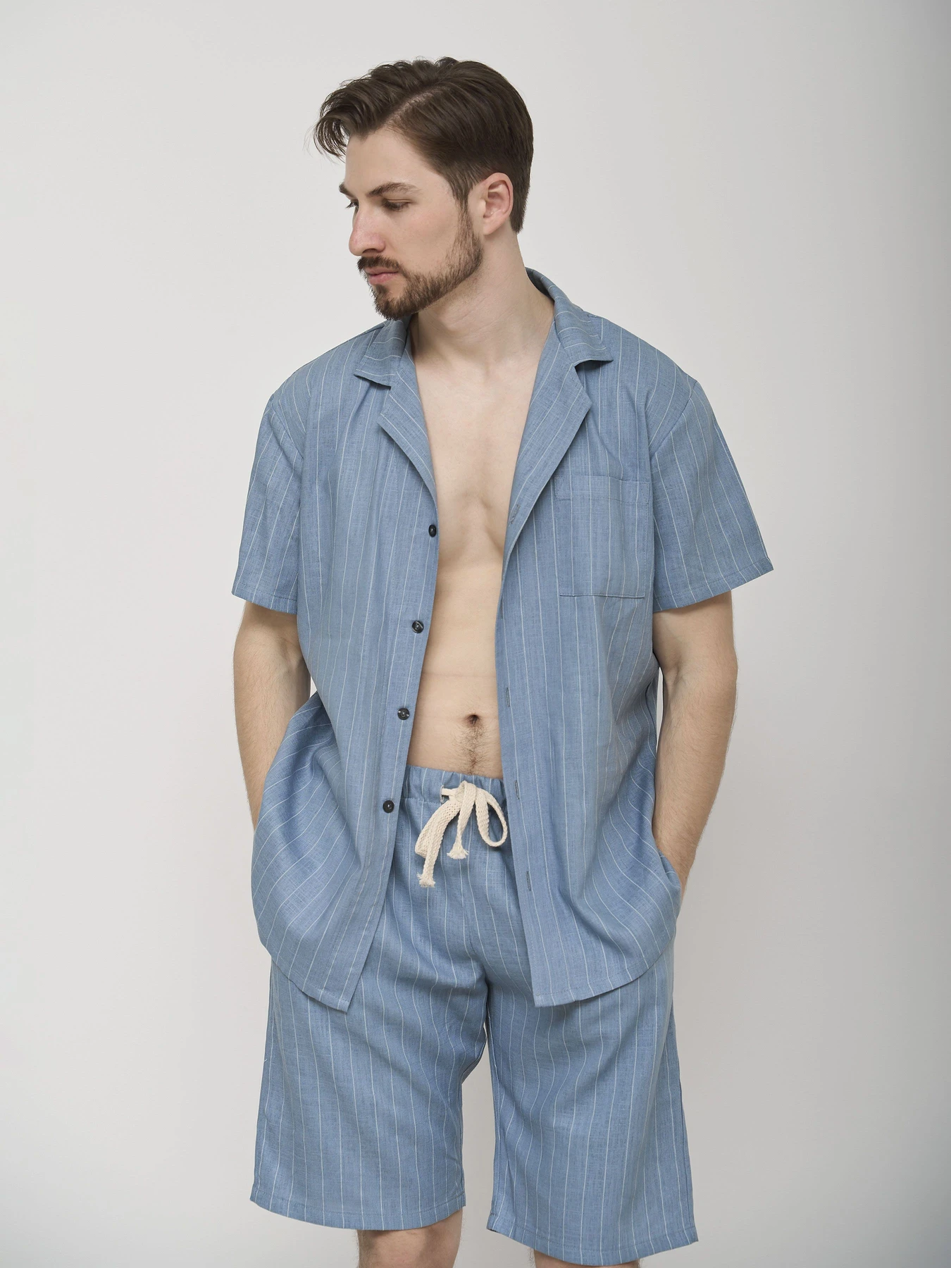 Одежда для дома и сна HANDY WEAR Linen Strip Short модель 0262 Одежда для дома и сна HANDY WEAR Linen Strip Short модель 0262 Фото