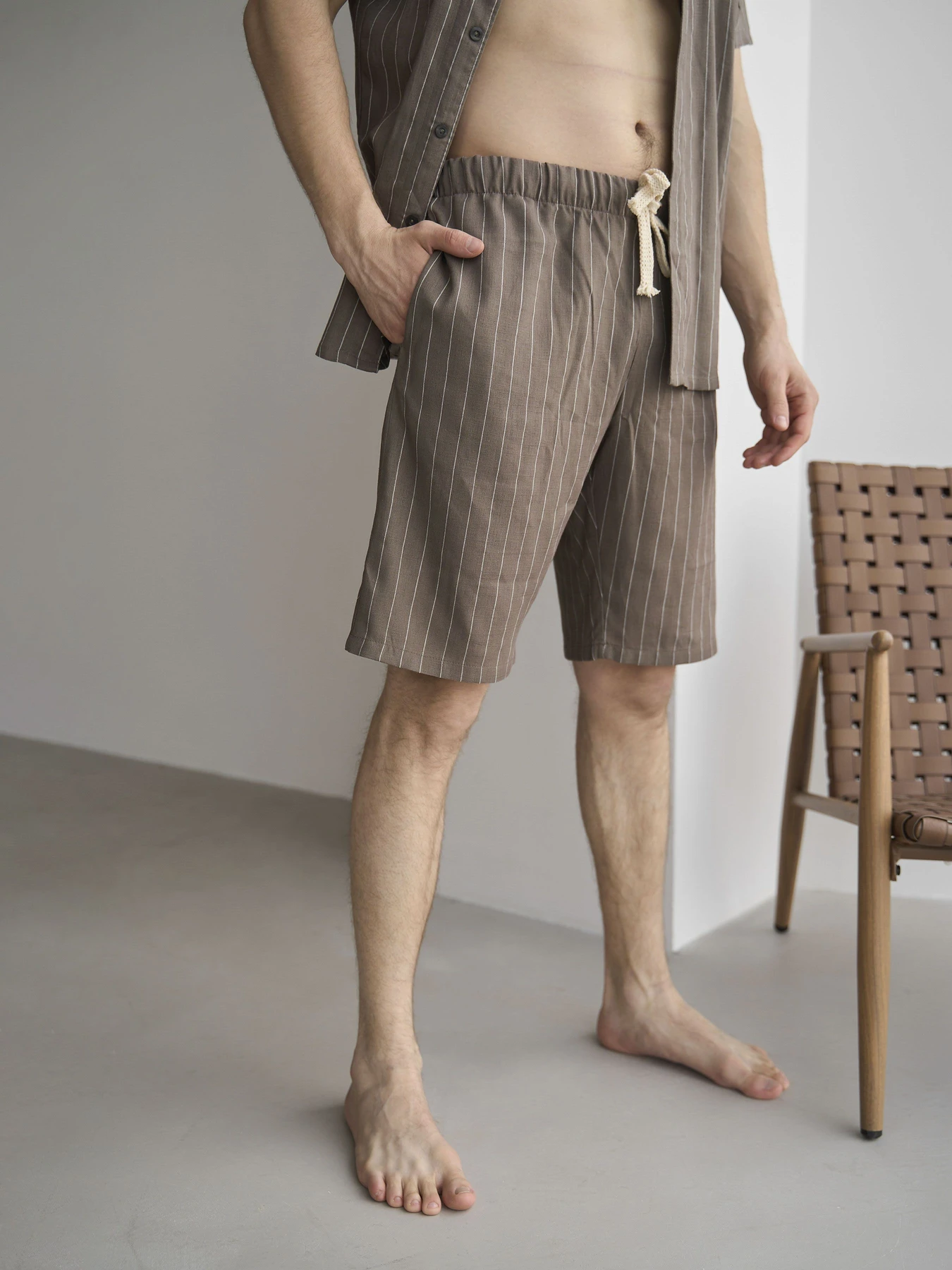Одежда для дома и сна HANDY WEAR Linen Strip Short модель 0261 Одежда для дома и сна HANDY WEAR Linen Strip Short модель 0261 Фото