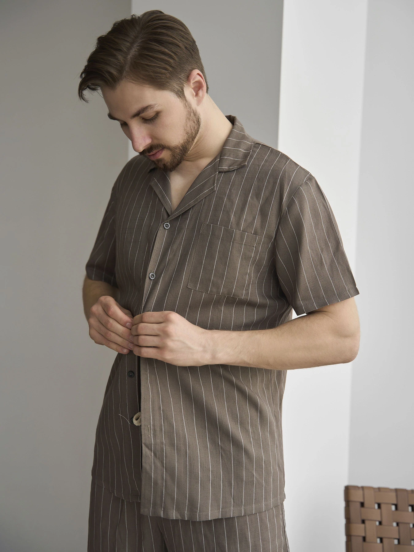 Одежда для дома и сна HANDY WEAR Linen Strip Short модель 0261 Одежда для дома и сна HANDY WEAR Linen Strip Short модель 0261 Фото