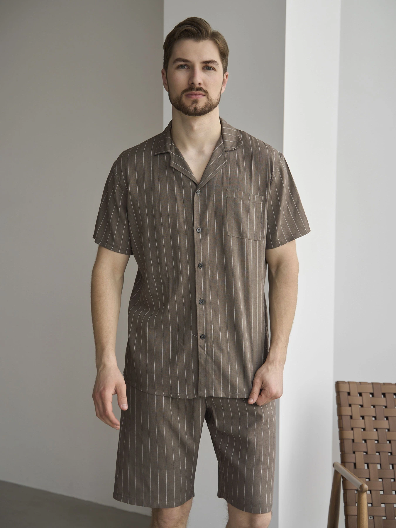 Одежда для дома и сна HANDY WEAR Linen Strip Short модель 0261 Одежда для дома и сна HANDY WEAR Linen Strip Short модель 0261 Фото