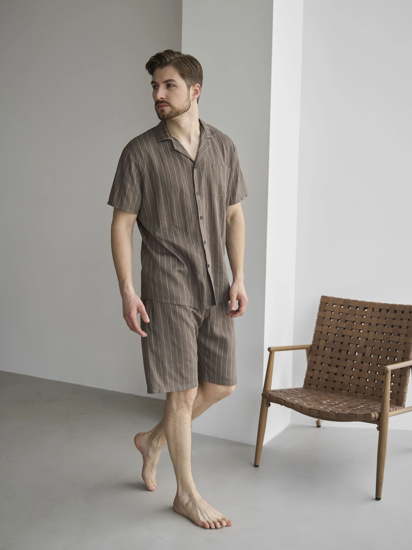 Одежда для дома и сна HANDY WEAR Linen Strip Short модель 0261 Одежда для дома и сна HANDY WEAR Linen Strip Short модель 0261 Фото