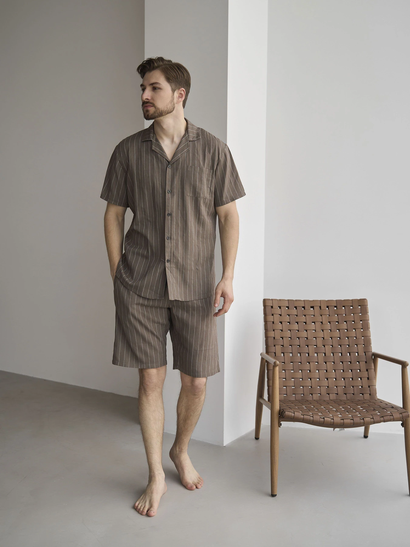 Одежда для дома и сна HANDY WEAR Linen Strip Short модель 0261 Одежда для дома и сна HANDY WEAR Linen Strip Short модель 0261 Фото