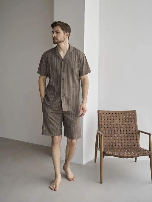 Одежда для дома и сна HANDY WEAR Linen Strip Short модель 0261 Фото