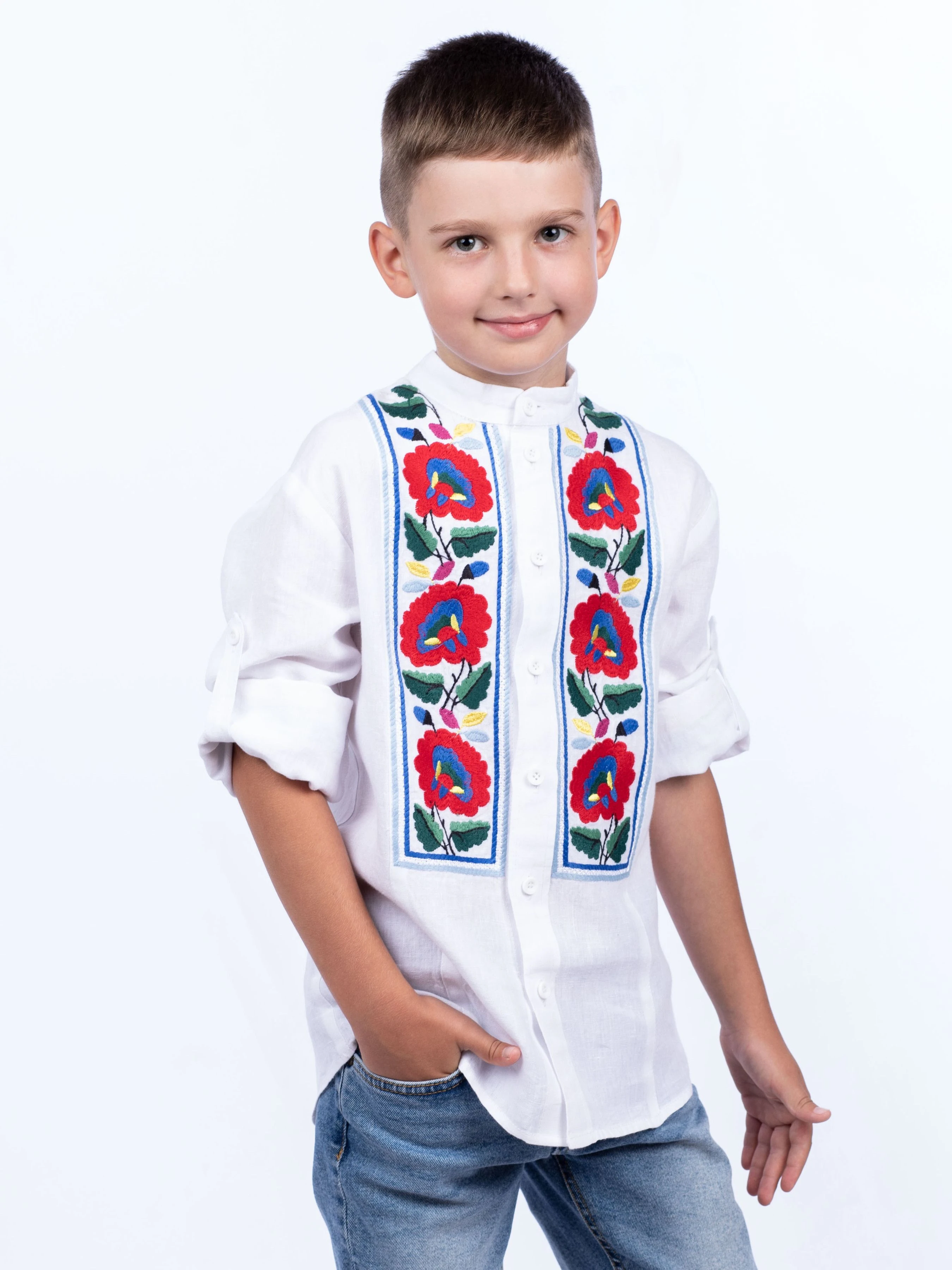 Лляна Дитяча Вишита сорочка Едельвіка фото 3