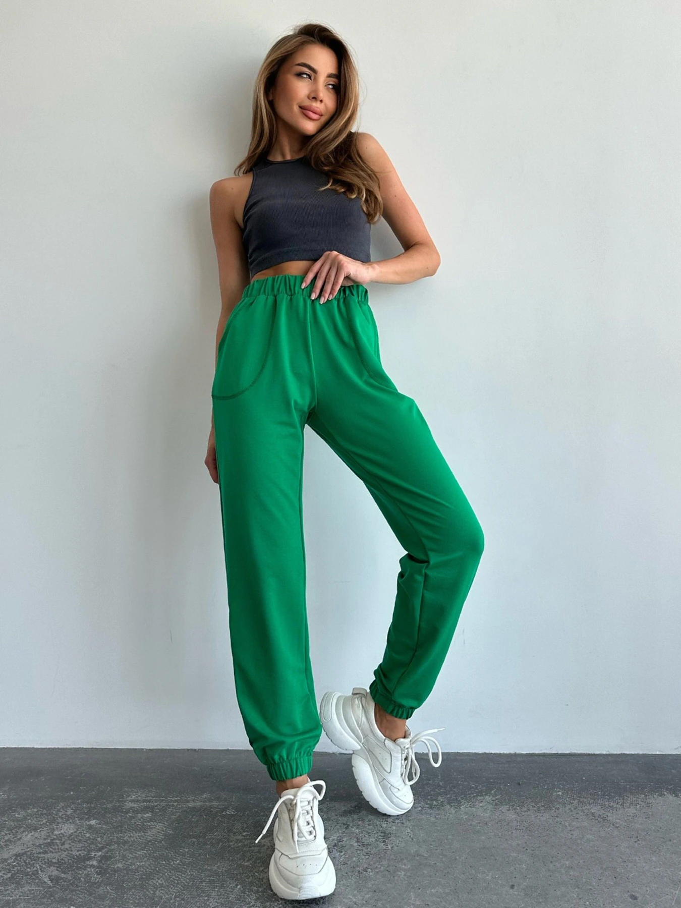 Штани ISSA Plus модель 13694_green Штани ISSA Plus модель 13694_green Фото