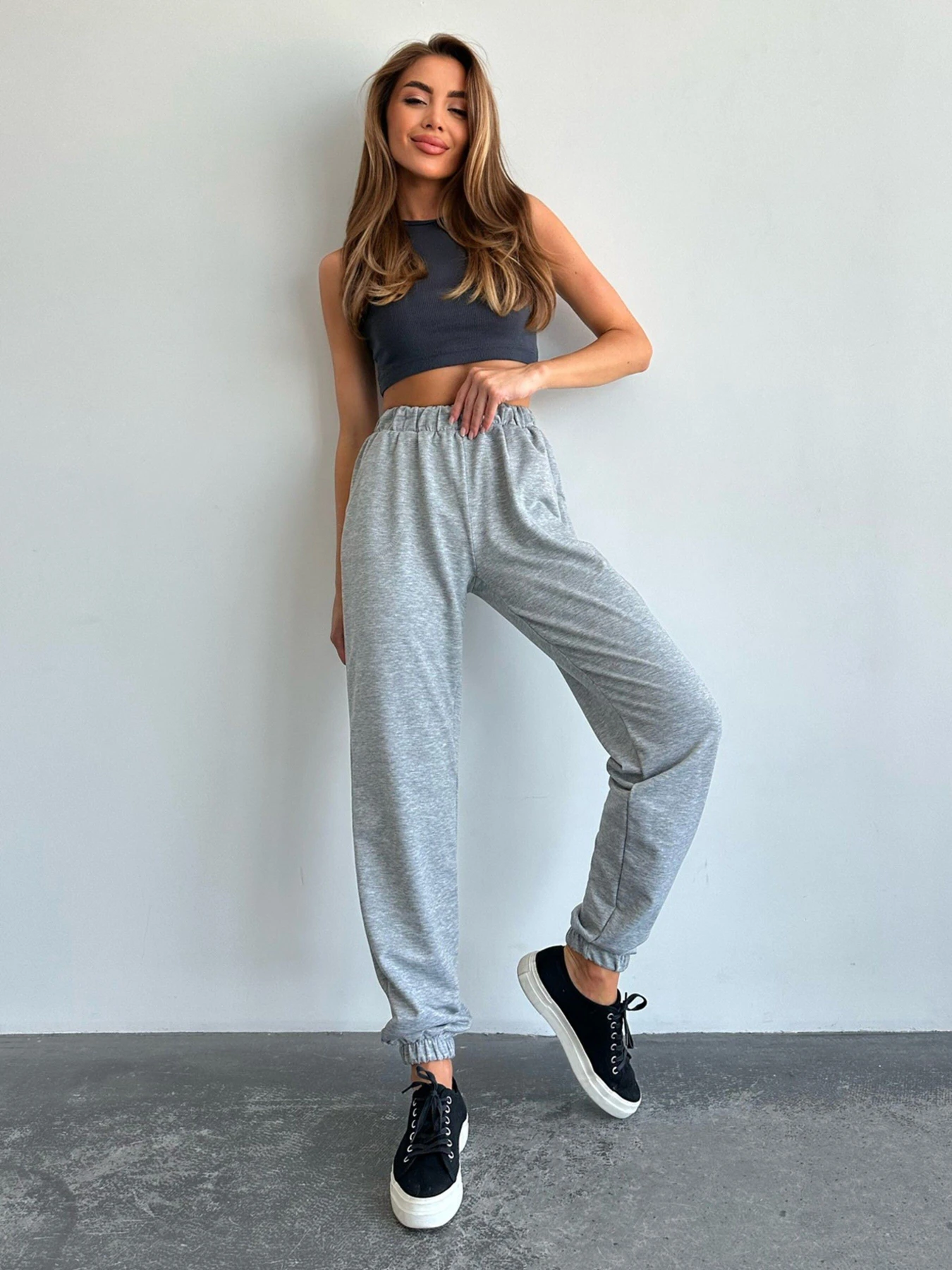 Брюки ISSA Plus модель 13694_lightgray Брюки ISSA Plus модель 13694_lightgray Фото