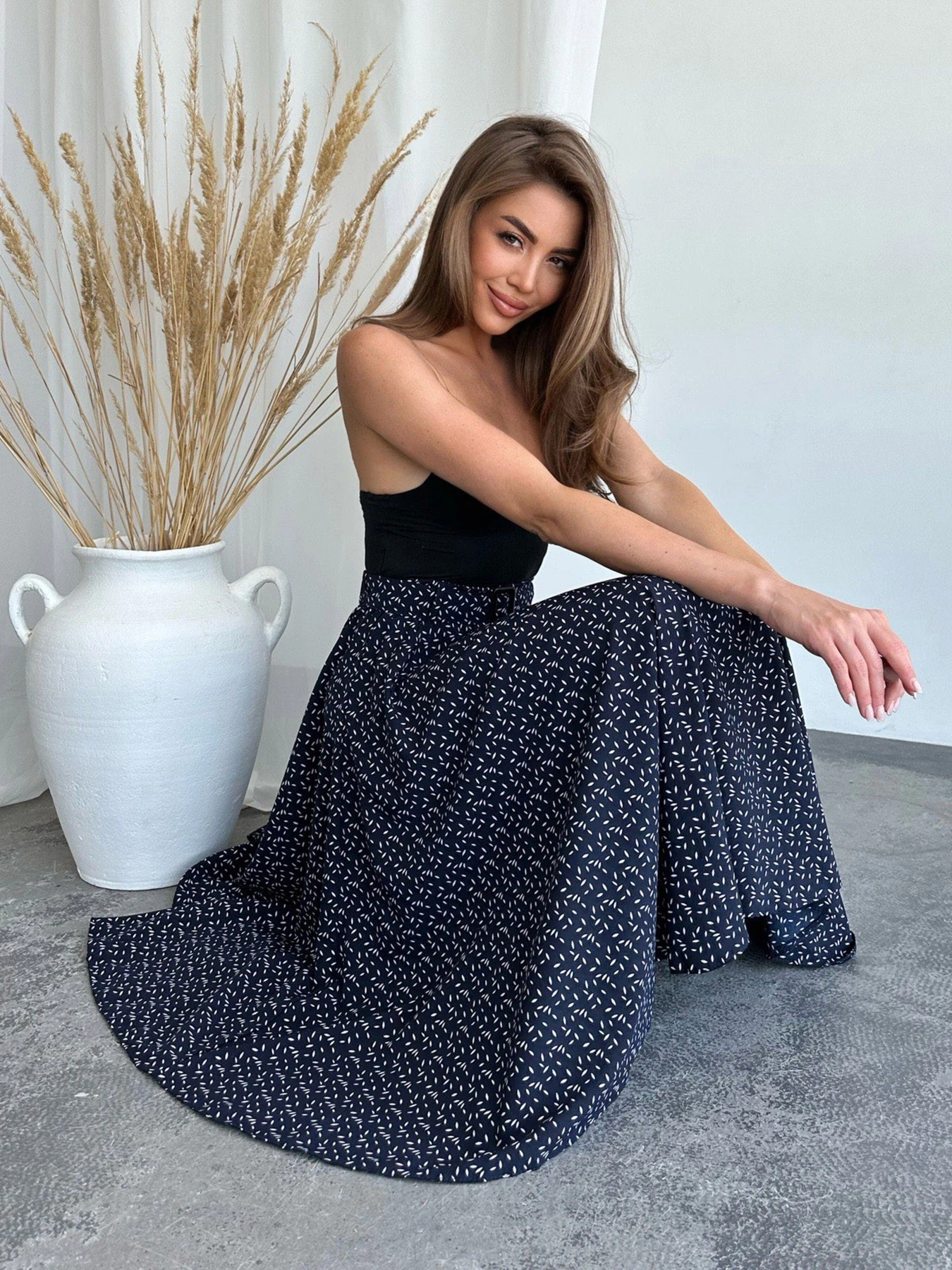 Юбки ISSA Plus модель 14164_darkblue Фото