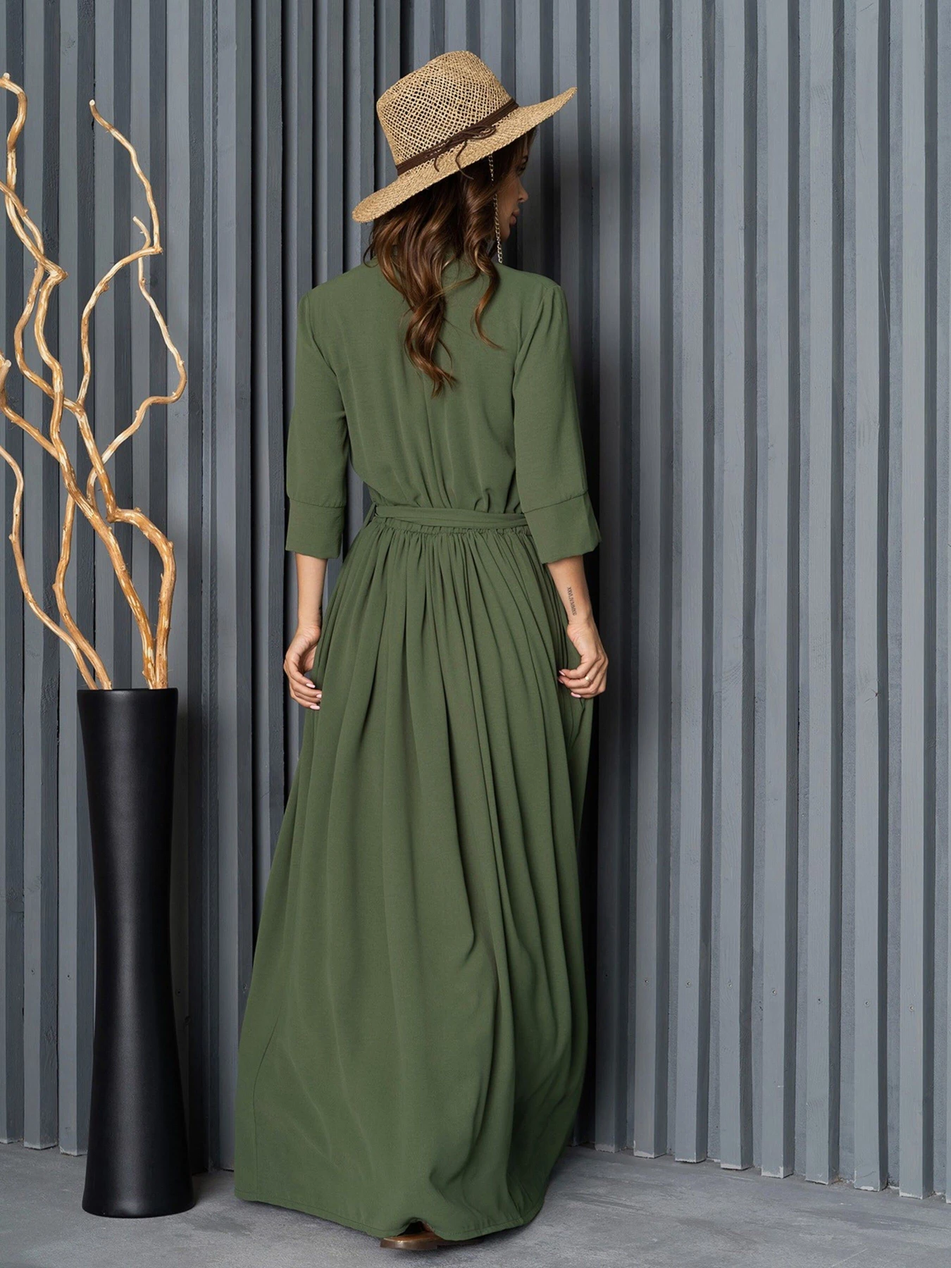 Платья ISSA Plus модель 14186_khaki Платья ISSA Plus модель 14186_khaki Фото