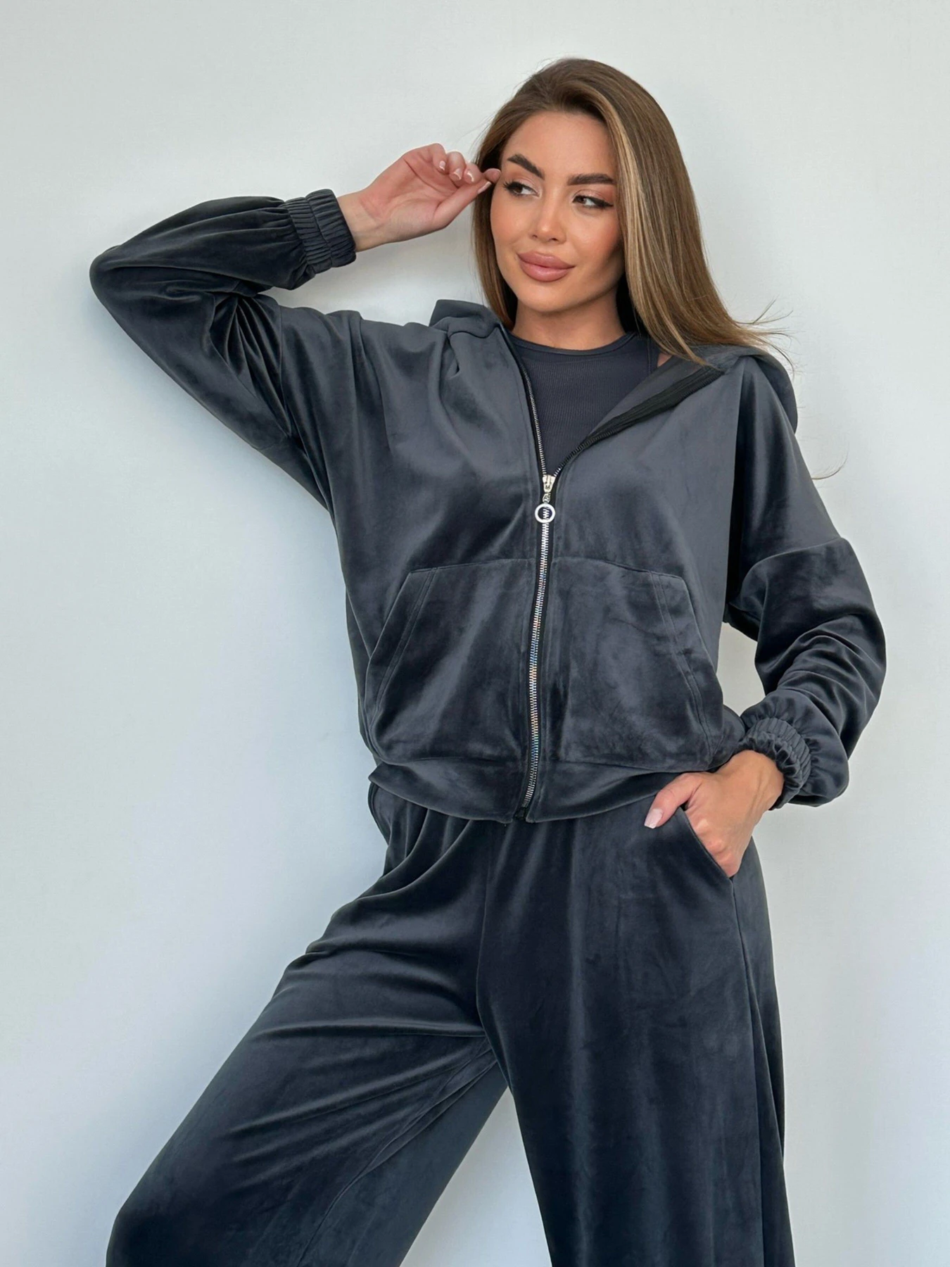 Костюми ISSA Plus модель SA-483_grey Костюми ISSA Plus модель SA-483_grey Фото