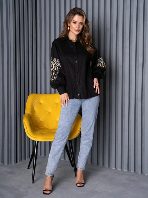 Сорочки ISSA Plus модель SA-484_black Фото