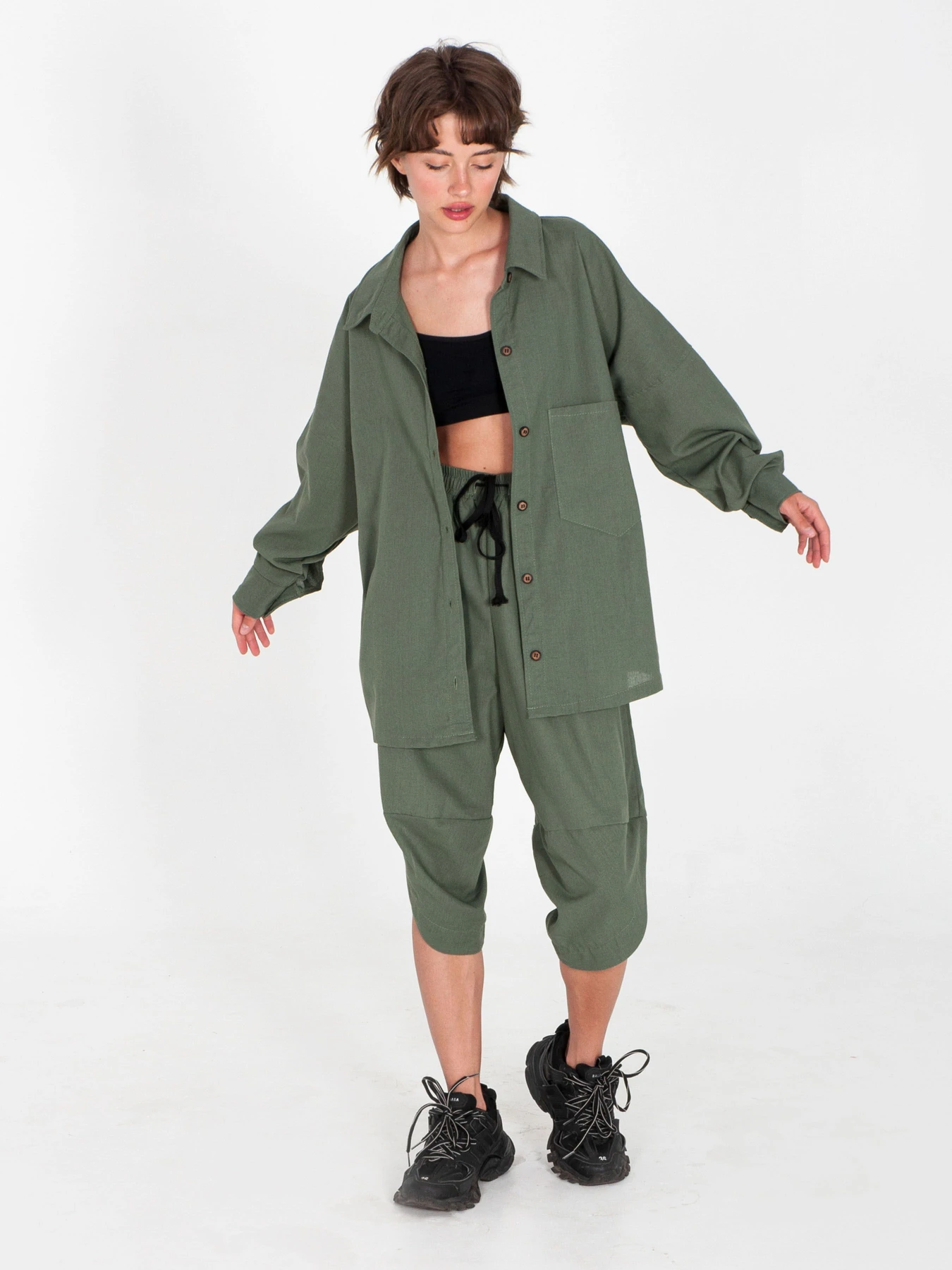 Сорочки IJ модель ij-sorochka-linen-haki Сорочки IJ модель ij-sorochka-linen-haki Фото