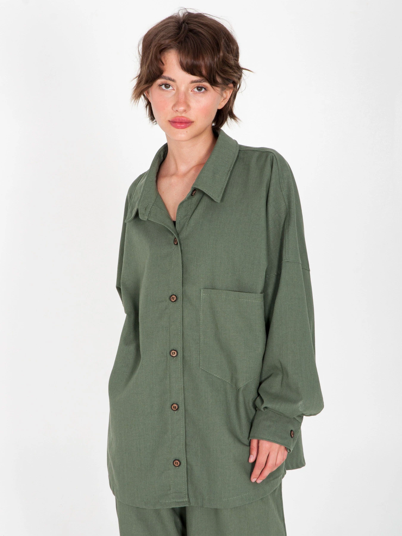 Сорочки IJ модель ij-sorochka-linen-haki Сорочки IJ модель ij-sorochka-linen-haki Фото