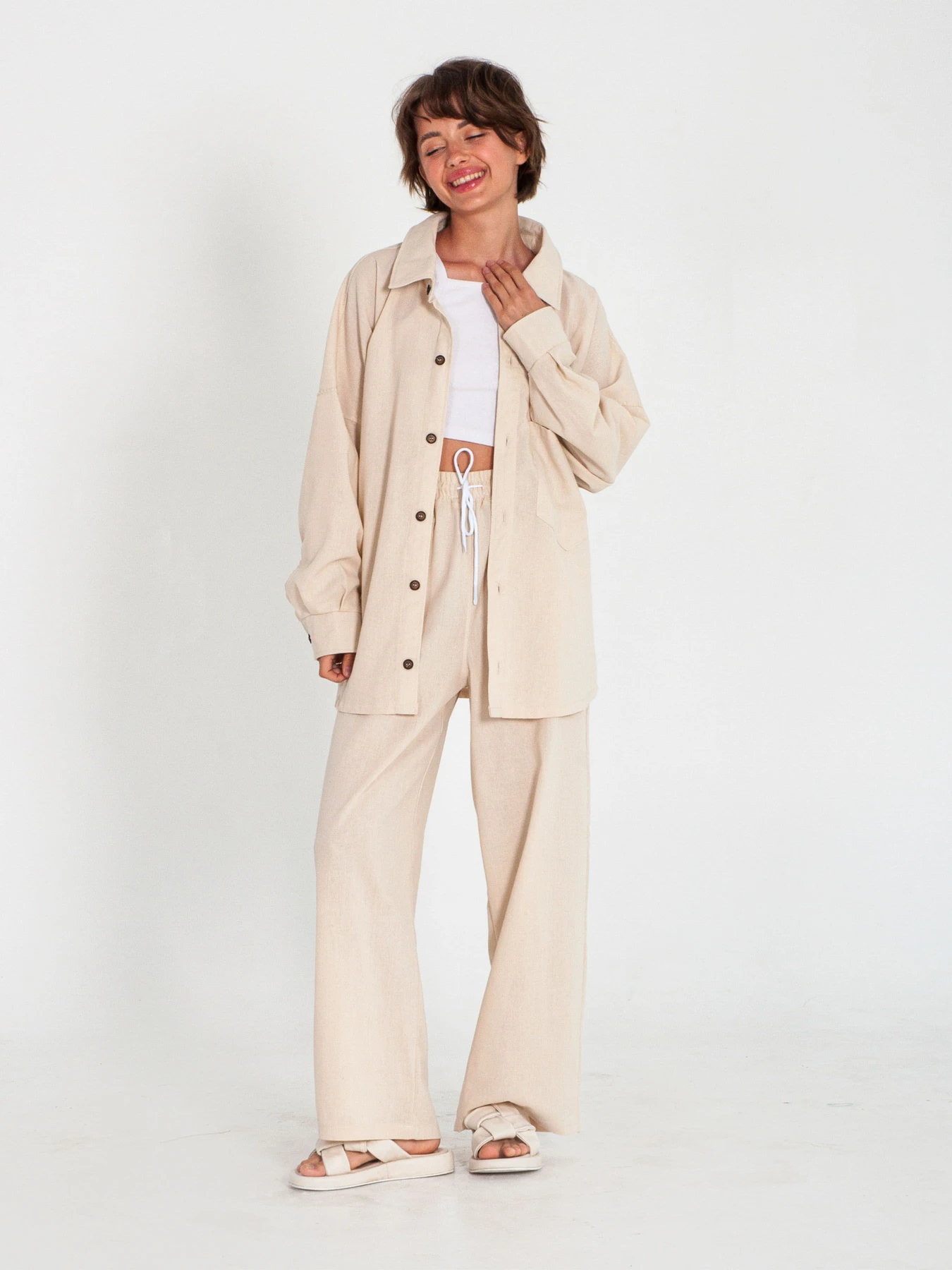 Рубашки IJ модель ij-sorochka-linen-bej Фото