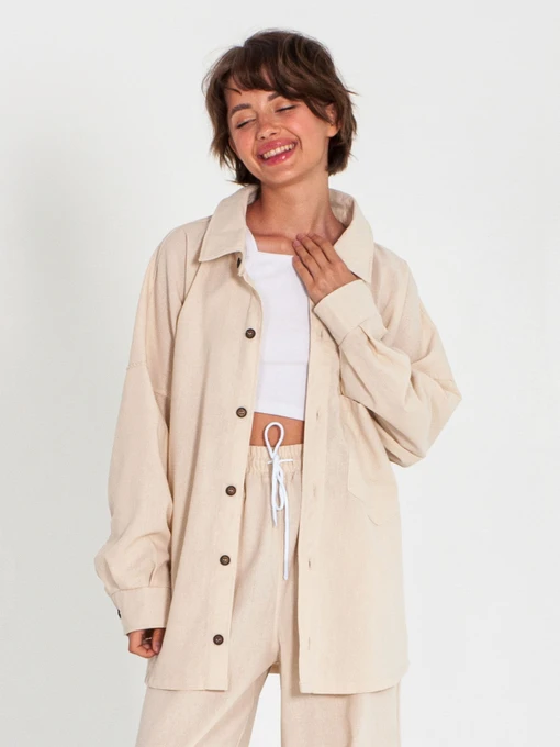 Сорочки IJ модель ij-sorochka-linen-bej Фото