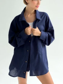 Сорочки IJ модель ij-sorochka-linen-navy Фото