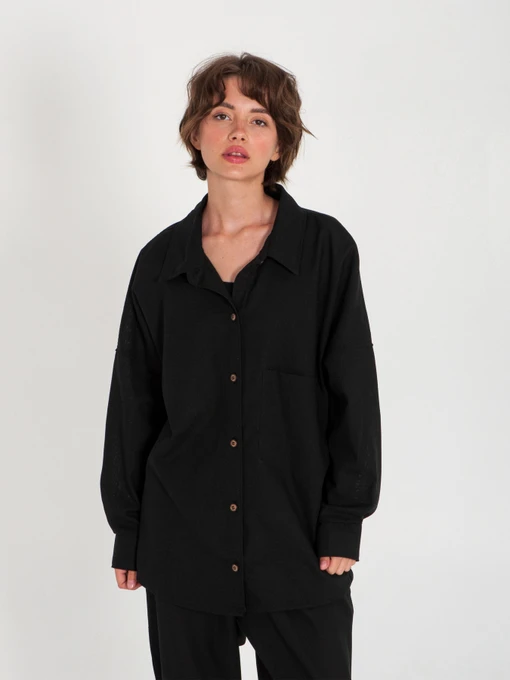 Рубашки IJ модель ij-sorochka-linen-black Фото
