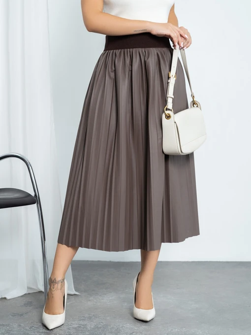 Юбки ISSA Plus модель 11451_brown Фото