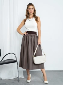 Юбки ISSA Plus модель 11451_brown Фото
