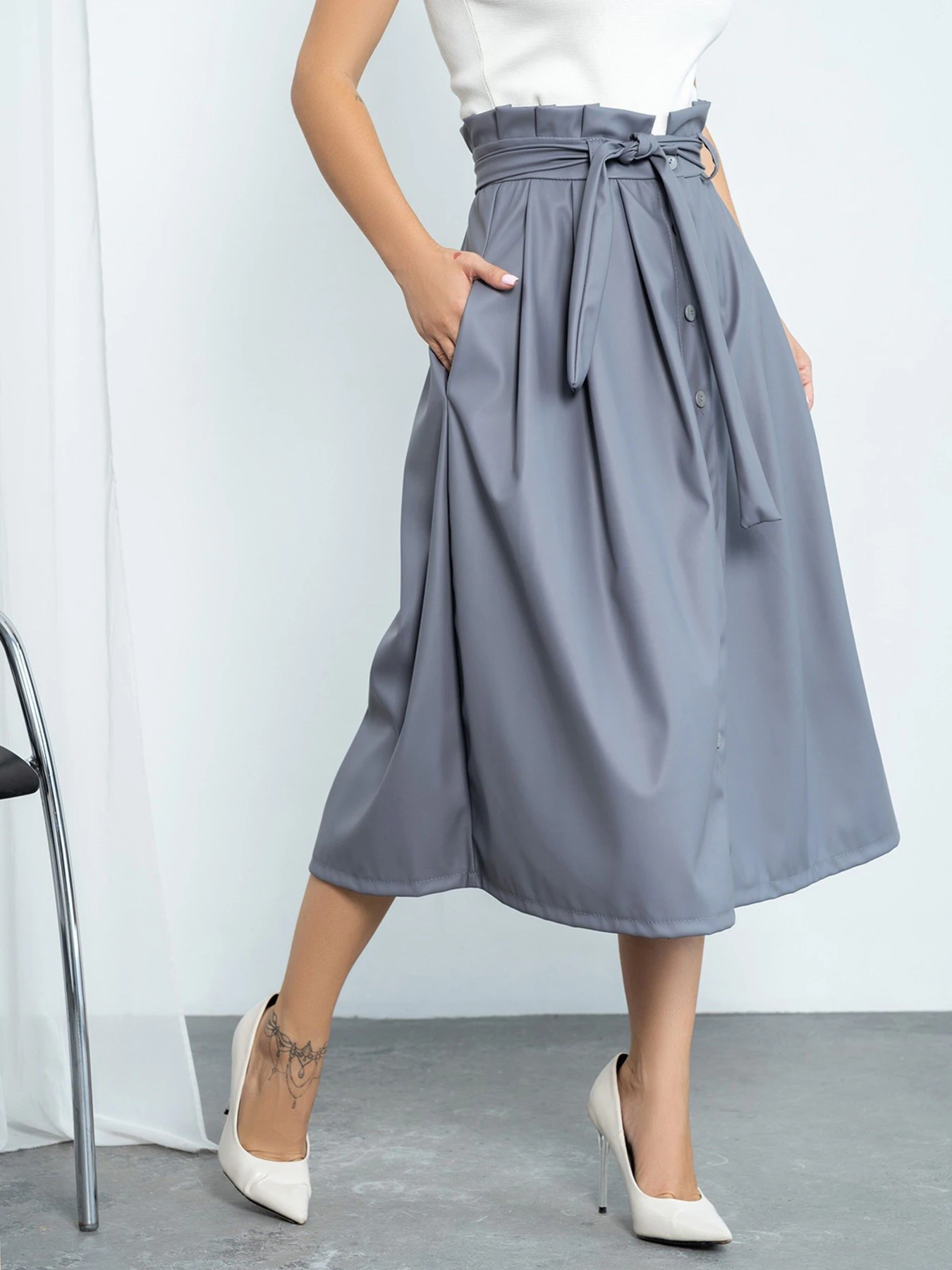Юбки ISSA Plus модель 13140_gray Юбки ISSA Plus модель 13140_gray Фото