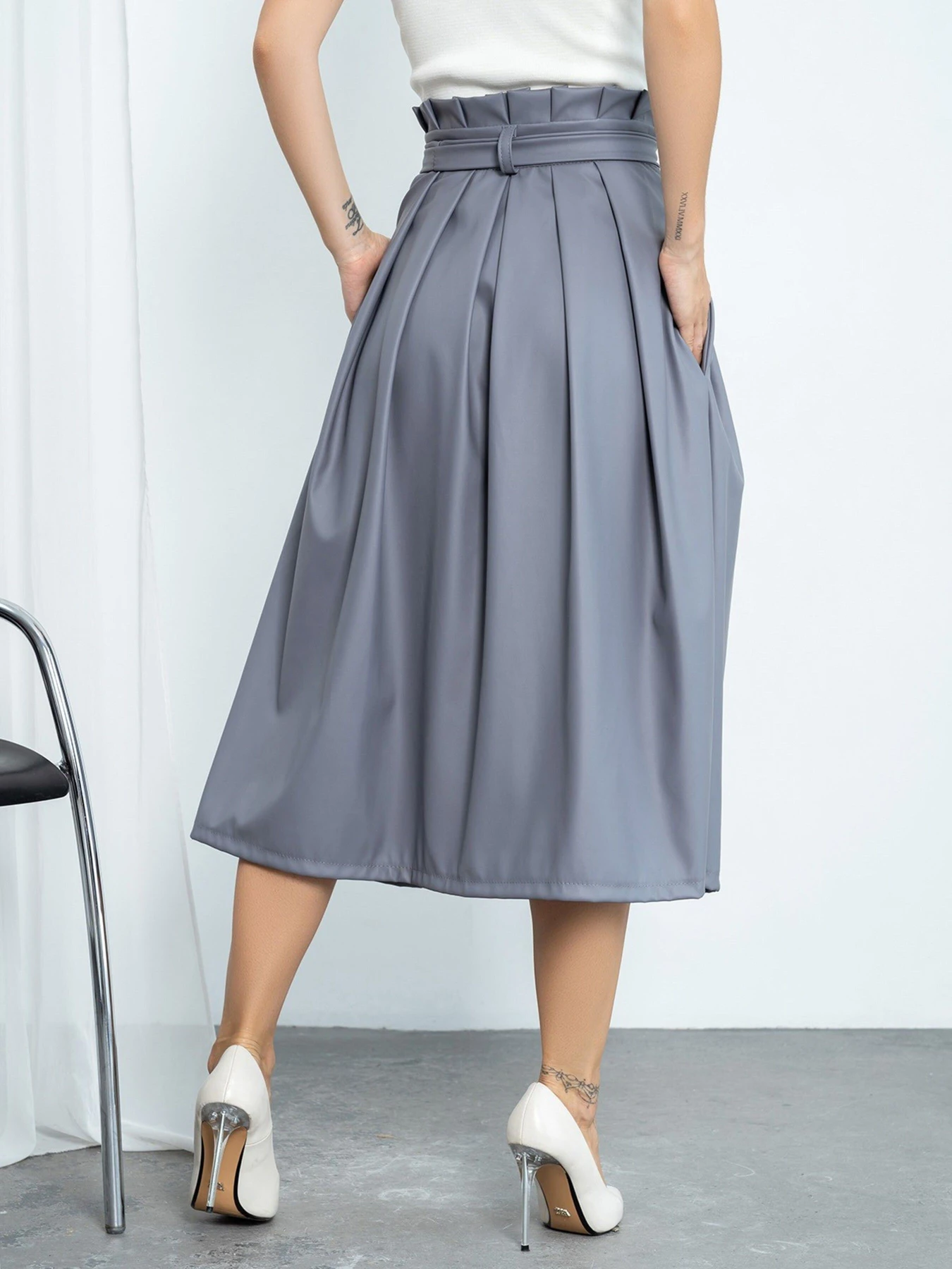 Юбки ISSA Plus модель 13140_gray Юбки ISSA Plus модель 13140_gray Фото