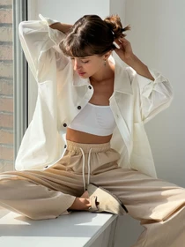 Сорочки IJ модель ij-sorochka-linen-milk Фото