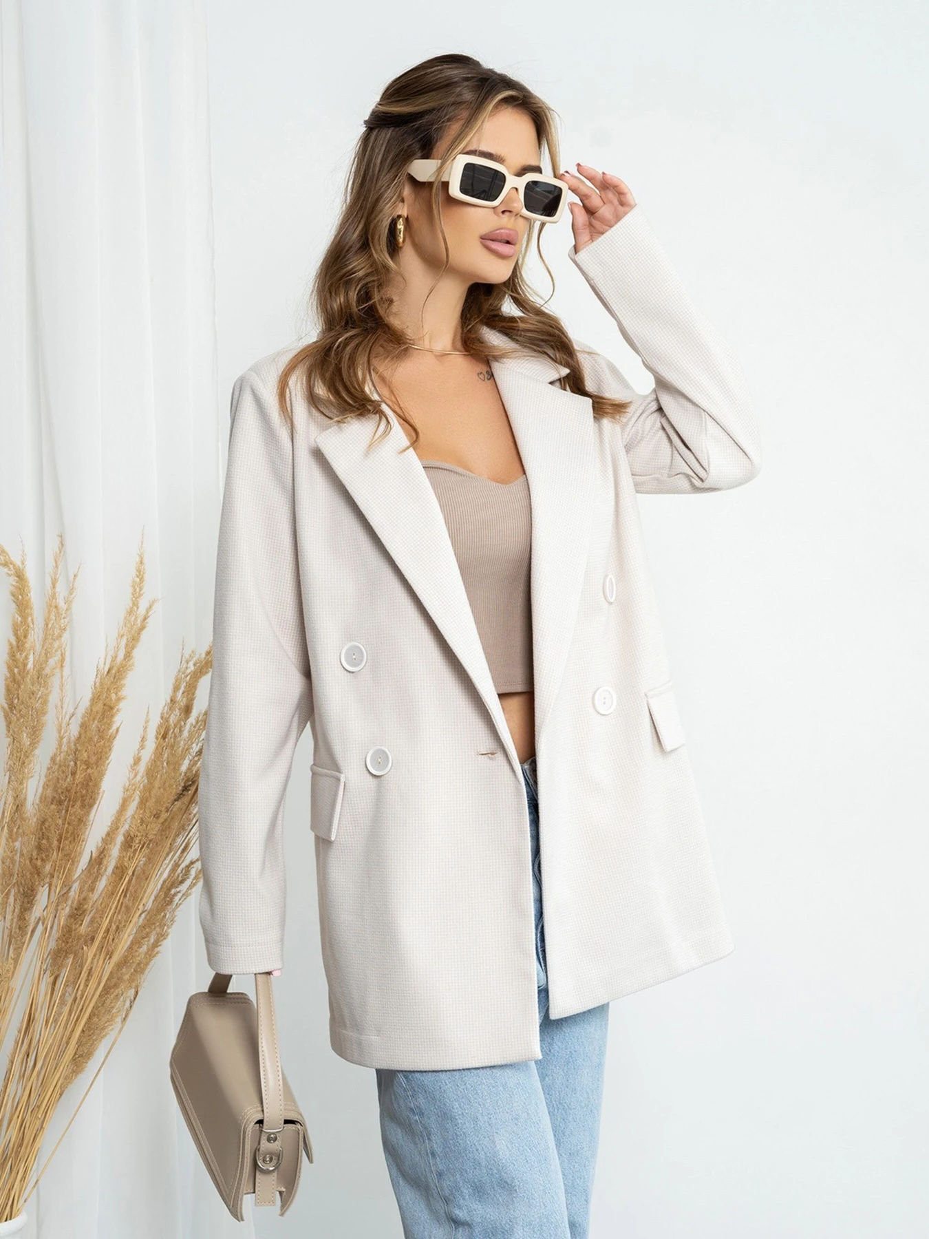 Пиджаки ISSA Plus модель 14214_beige Фото