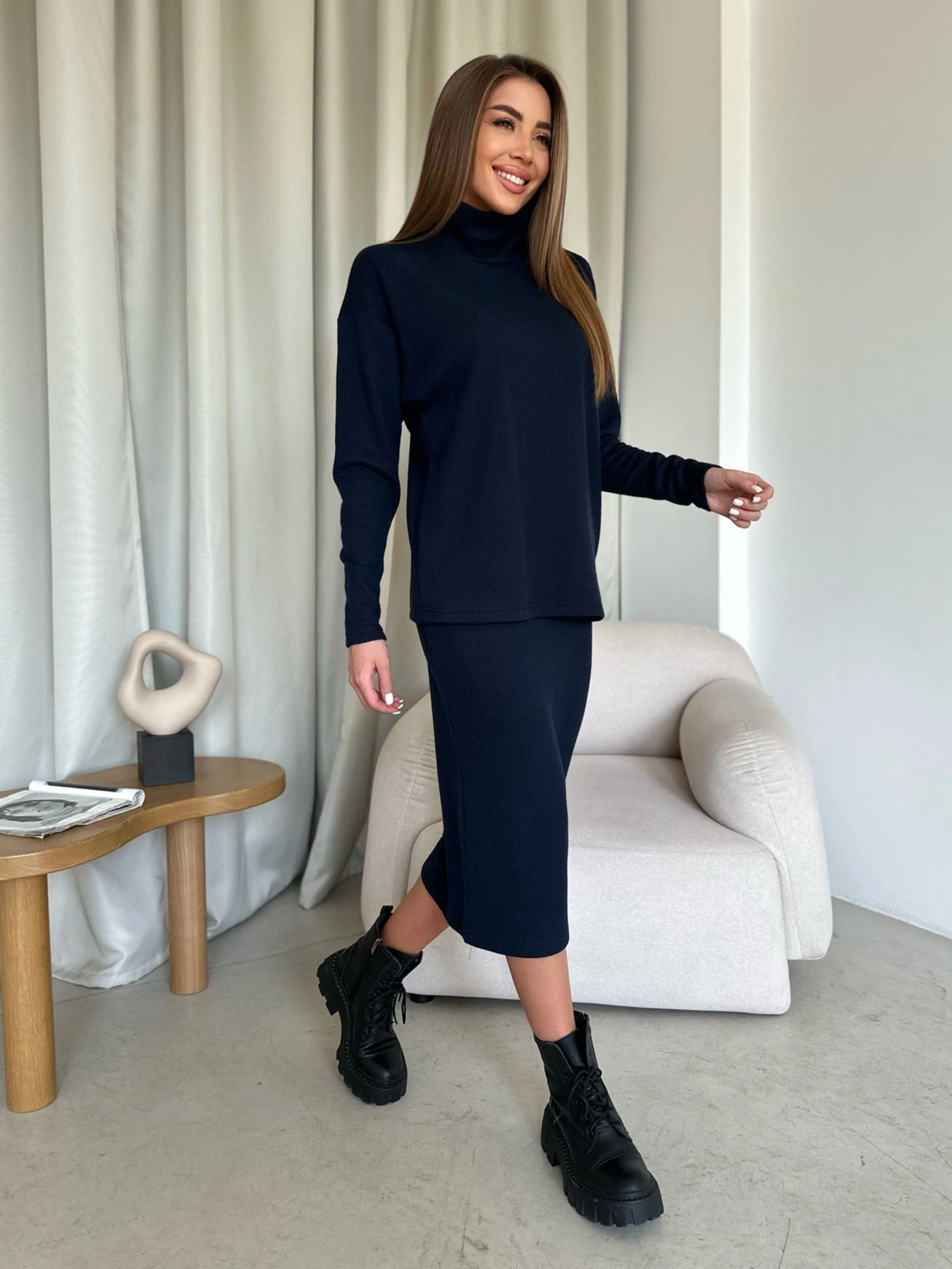 Костюмы ISSA Plus модель 13651A_darkblue Костюмы ISSA Plus модель 13651A_darkblue Фото