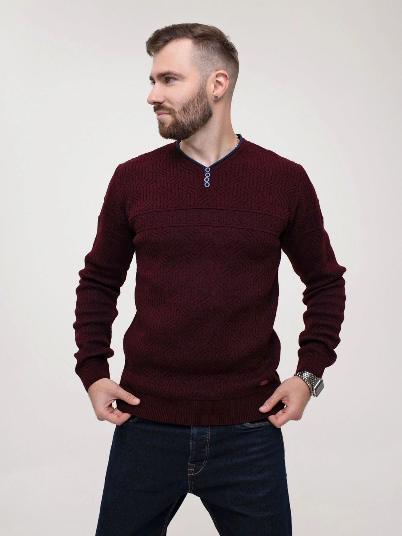 Светри та кардигани ISSA Plus модель GN4-156_burgundy Фото