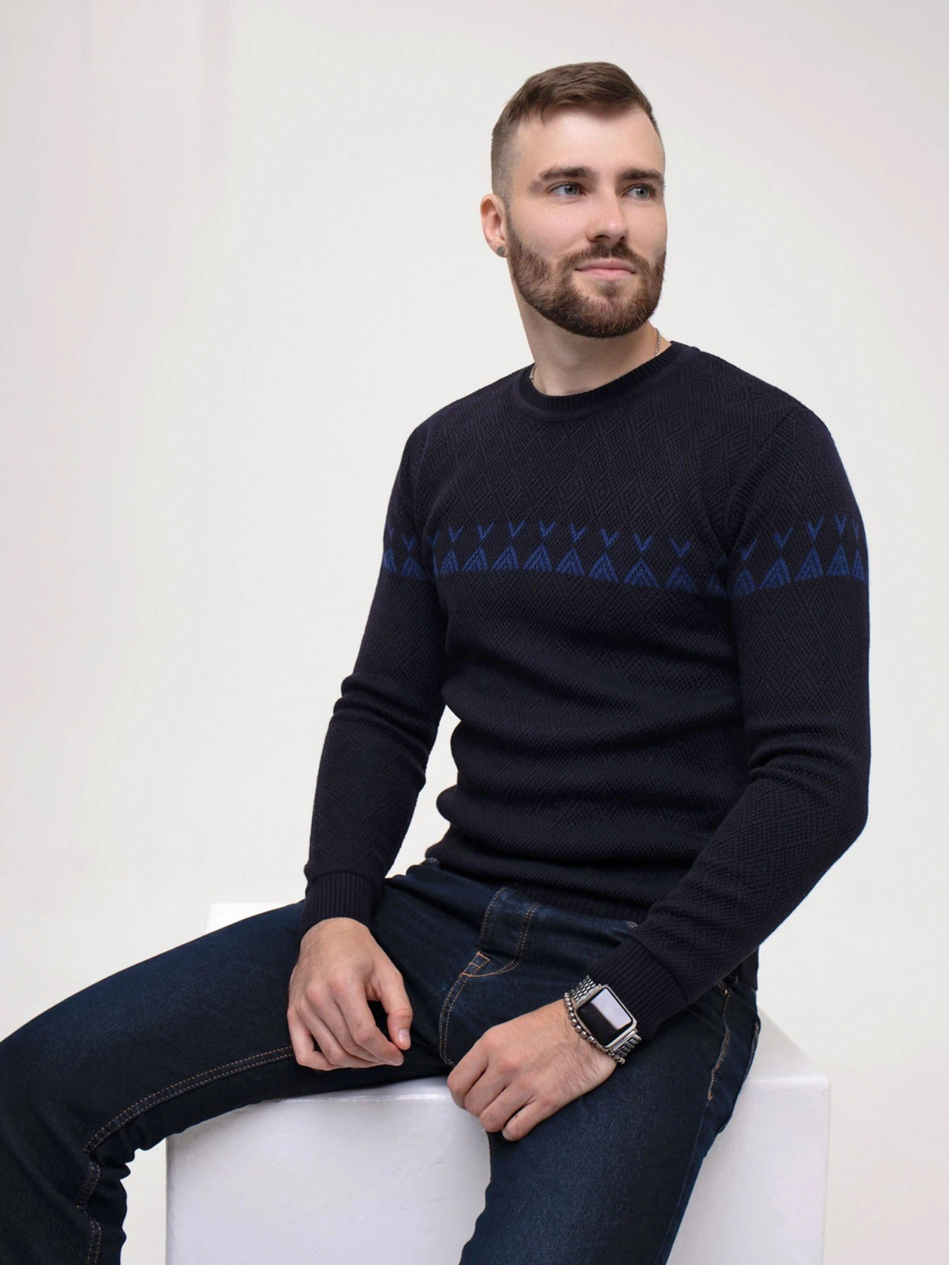 Свитры и кардиганы ISSA Plus модель GN4-160_darkblue Фото