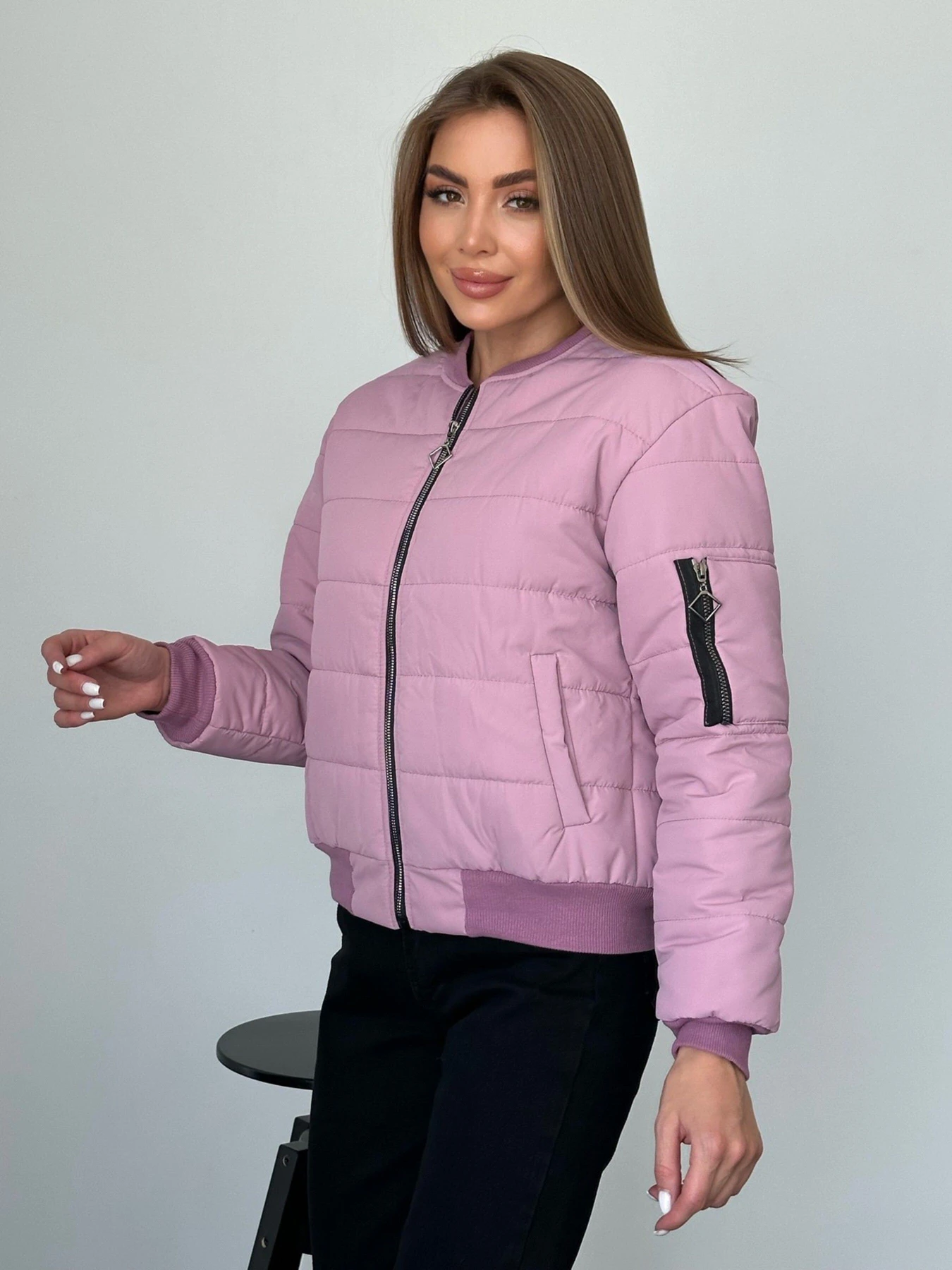 Куртки та дублянки ISSA Plus модель SA-482_розовый Фото