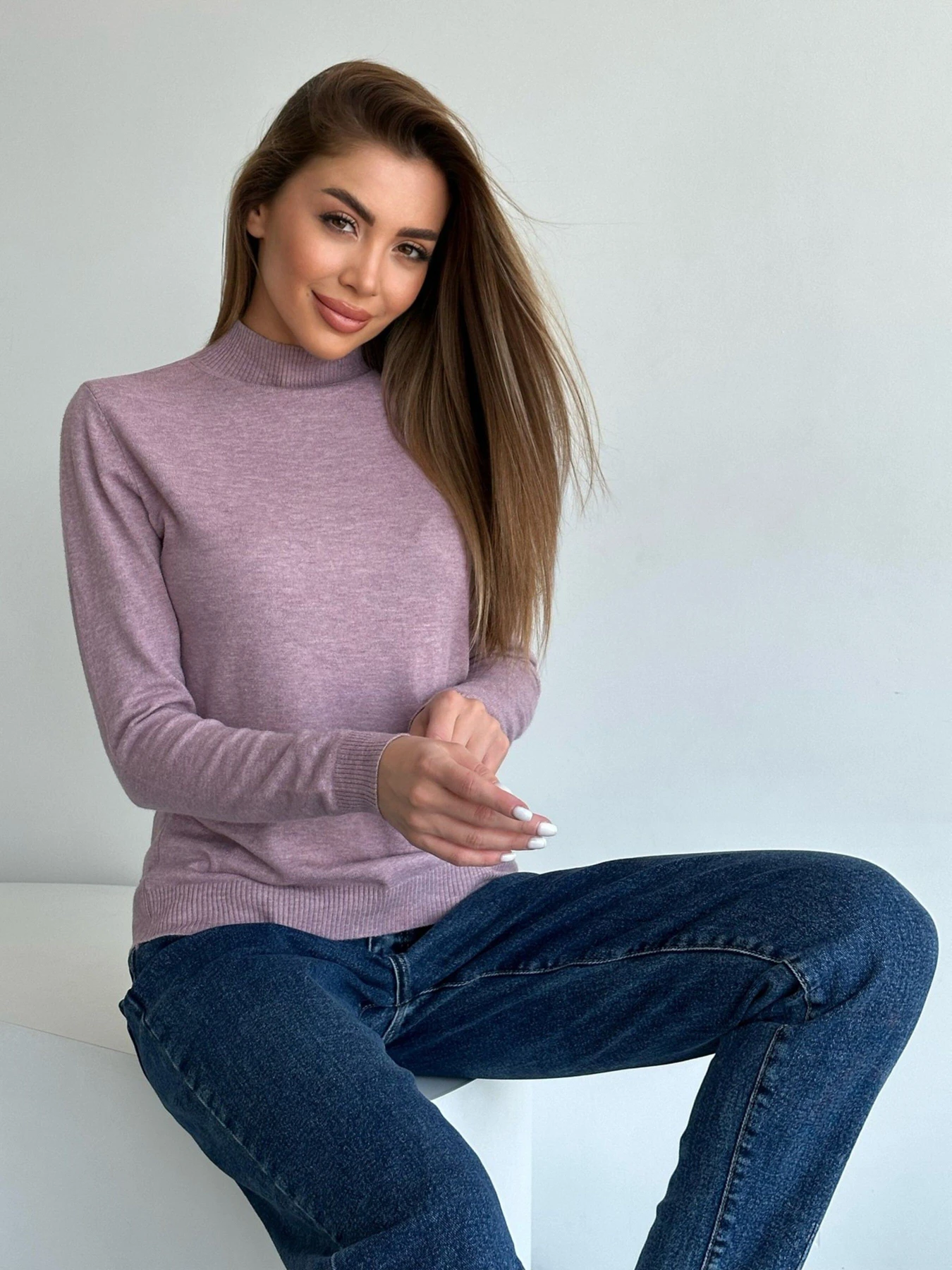 Свитры и кардиганы ISSA Plus модель WN20-46_lightlilac Фото
