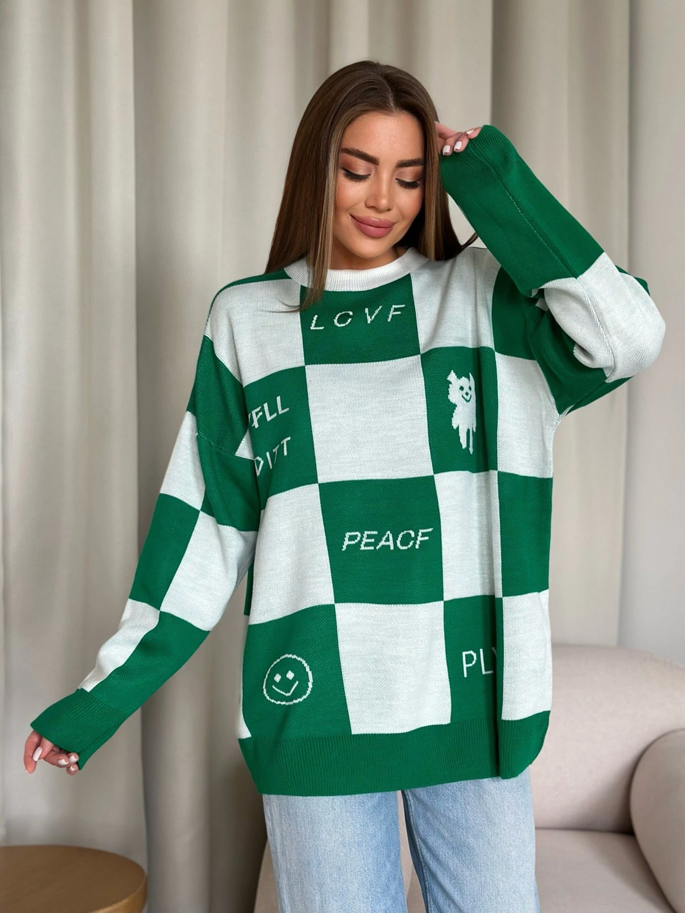 Светри та кардигани ISSA Plus модель WN20-556_whitegreen Фото