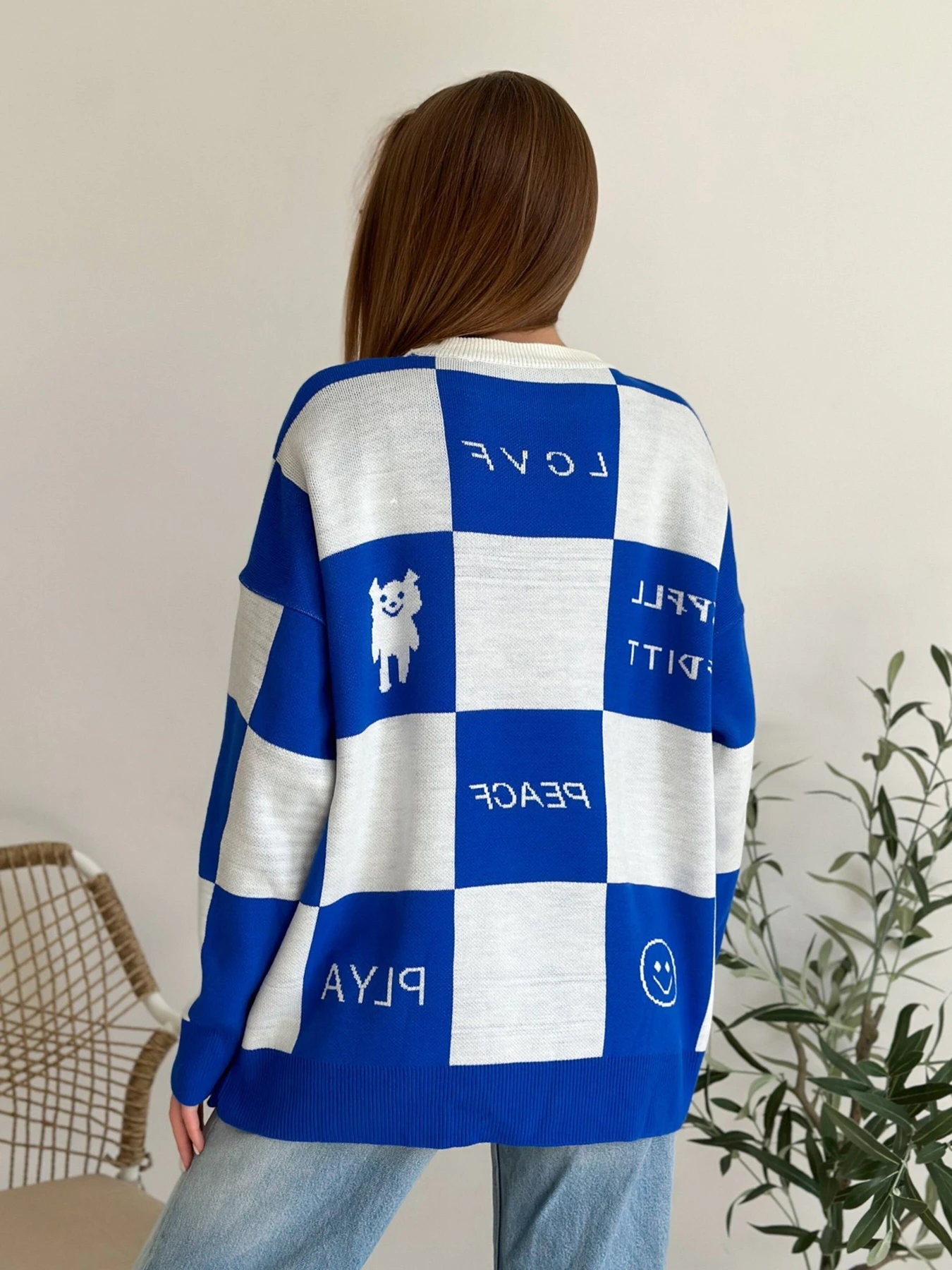 Светри та кардигани ISSA Plus модель WN20-556_whiteblue Фото