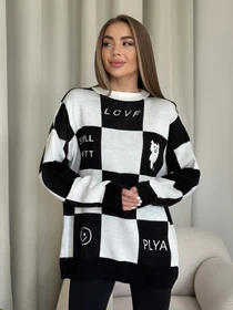 Светри та кардигани ISSA Plus модель WN20-556_whiteblack Фото