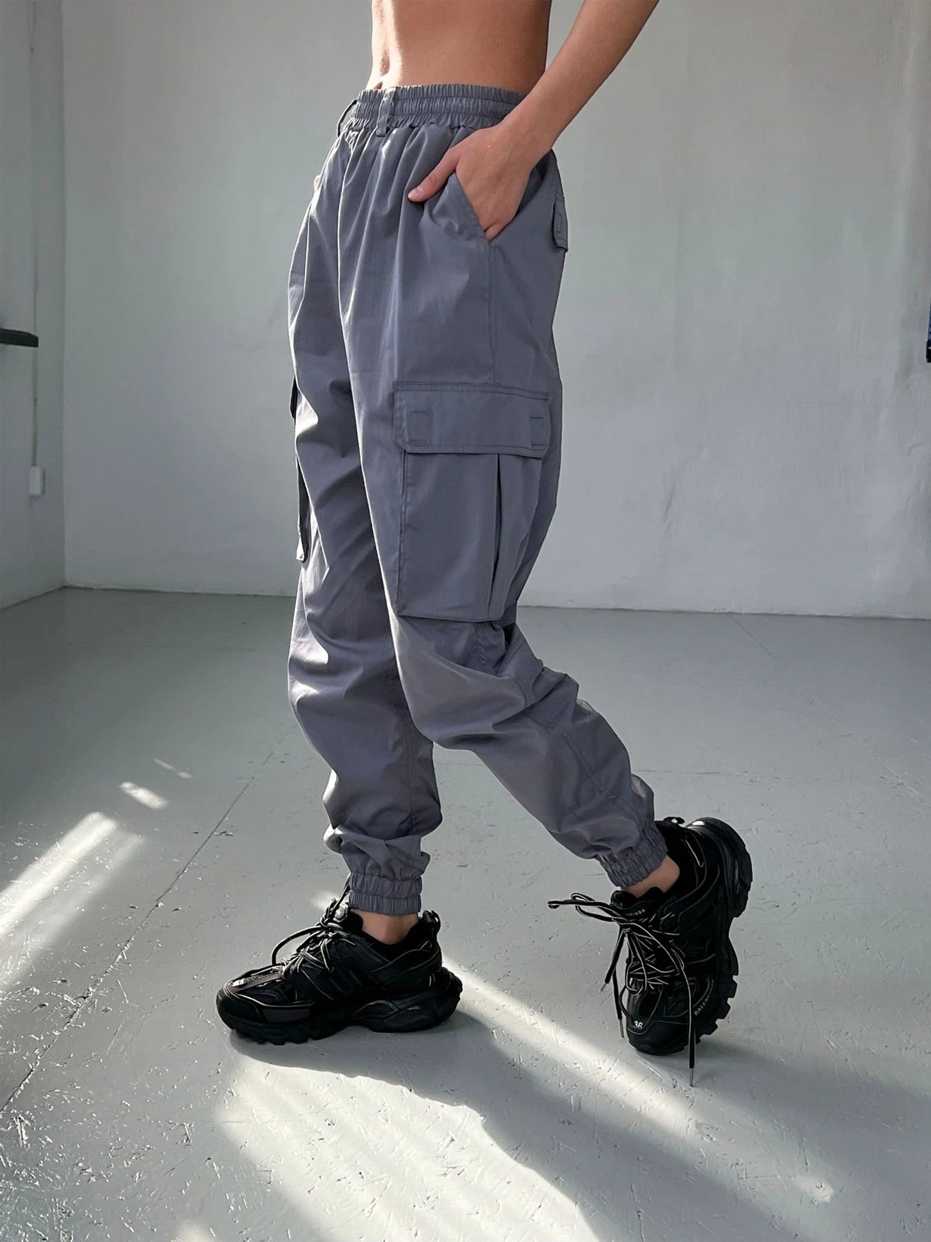 Штани IJ модель ij-cargo-poplin-uzki-grey Фото