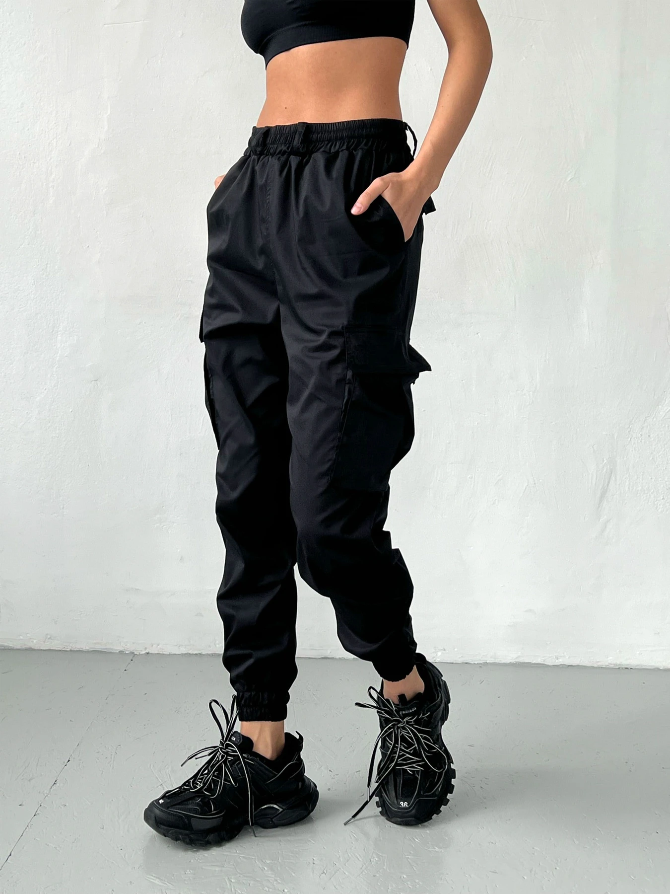 Брюки IJ модель ij-cargo-poplin-uzki-blackч Брюки IJ модель ij-cargo-poplin-uzki-blackч Фото