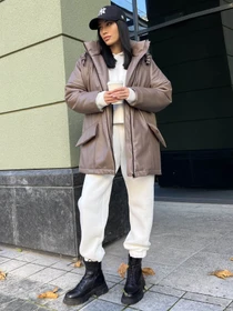 Куртки та дублянки Jadone Fashion модель Zymova_kurtka_Savi_mokko Фото