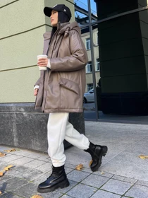 Куртки та дублянки Jadone Fashion модель Zymova_kurtka_Savi_mokko Фото