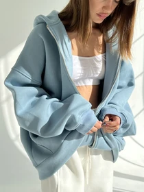 Худі та світшоти IJ модель ij-hoodie-zip-blue Фото