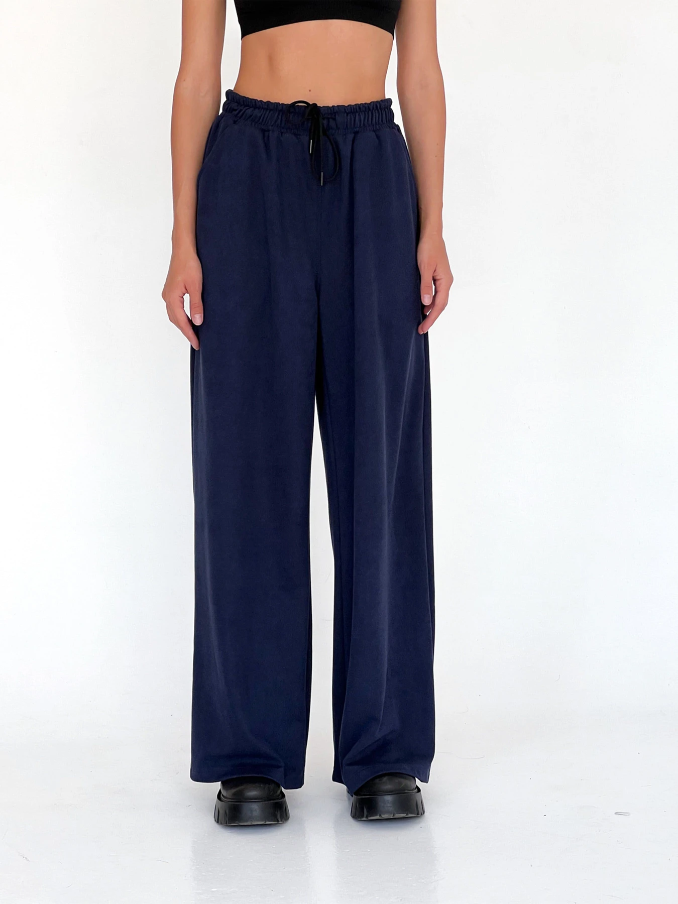 Брюки IJ модель ij-pants-wide-zamsh-blue Брюки IJ модель ij-pants-wide-zamsh-blue Фото