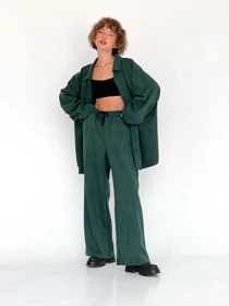 Брюки IJ модель ij-pants-wide-zamsh-green Фото